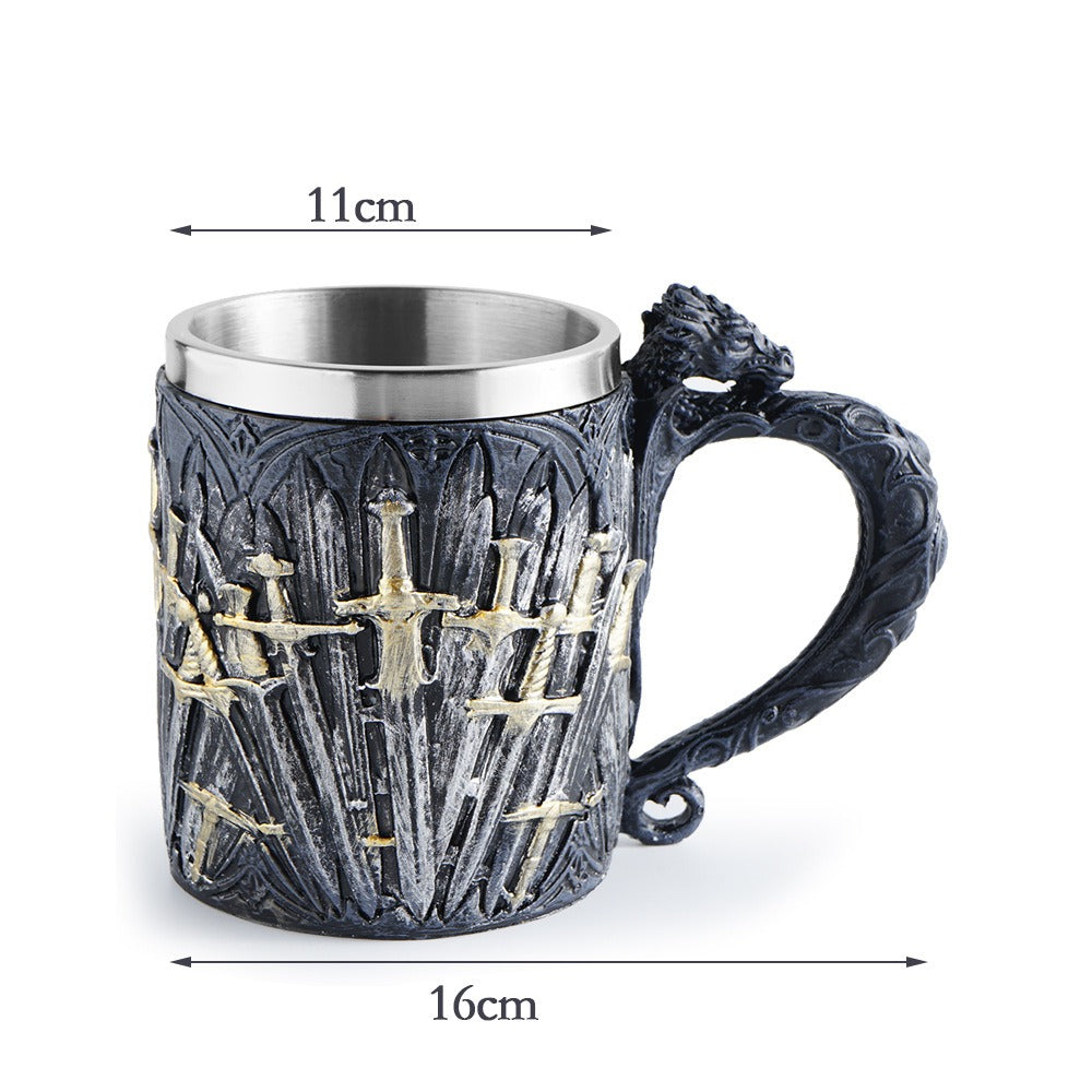 Western Sword Mug Personalized Beer Cup Stainless Steel Whiskey Cup