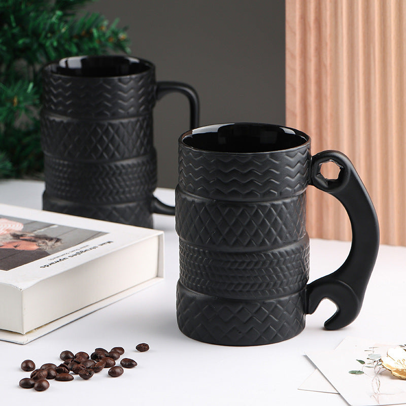 Tom Design Creative Ceramic Mug Tire Shape Mug Cup