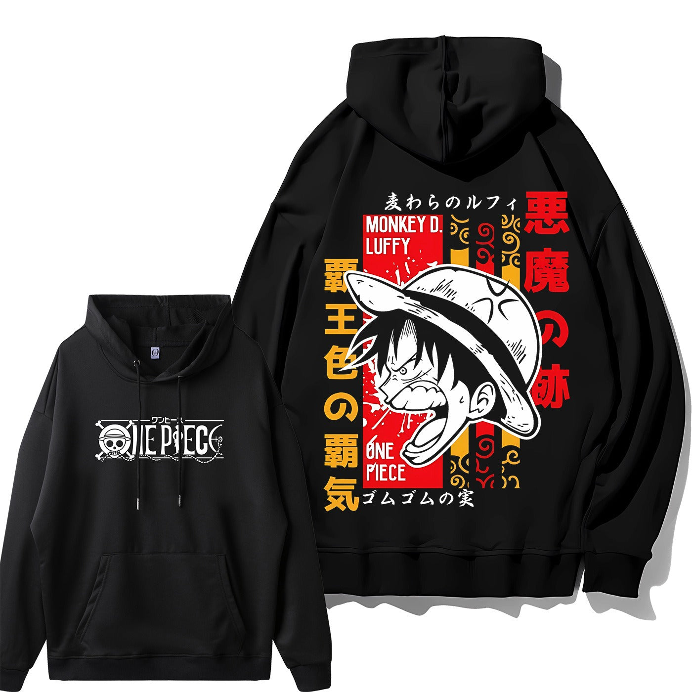 Second Day Marvel ONE PIECE Pirate Straw Hat Luffy Trendy Cool Loose Hooded Hoodie