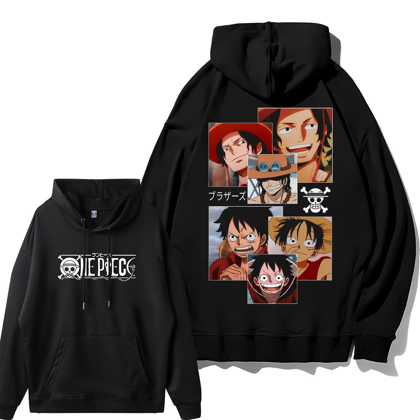 Second Day Marvel ONE PIECE Pirate Straw Hat Luffy Trendy Cool Loose Hooded Hoodie