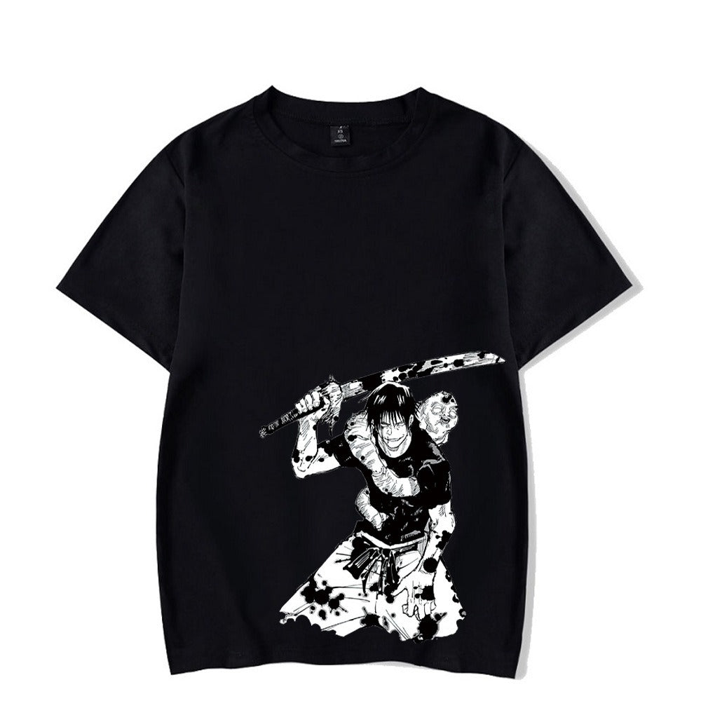 Harajuku Jujutsu Kaisen Anime Printed Streetwear Vintage Washed T-shirt Men