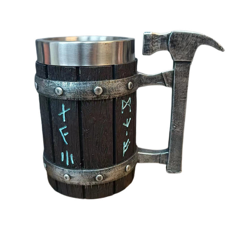 Christmas Gift Hardware Tools Beer Cup Creative Hammer Handle Modeling Stainless Steel Mug