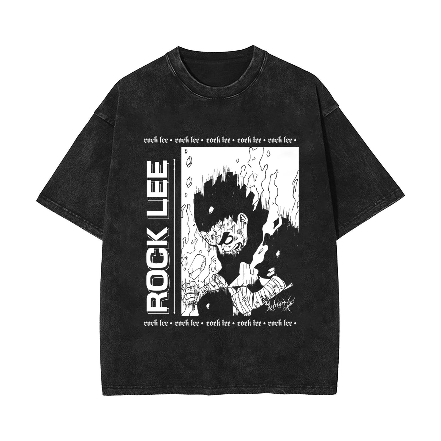 Anime Naruto Sasuke European and American washed distressed retro short-sleeved T-shirt