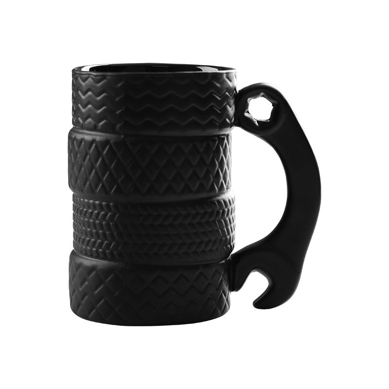 Tom Design Creative Ceramic Mug Tire Shape Mug Cup