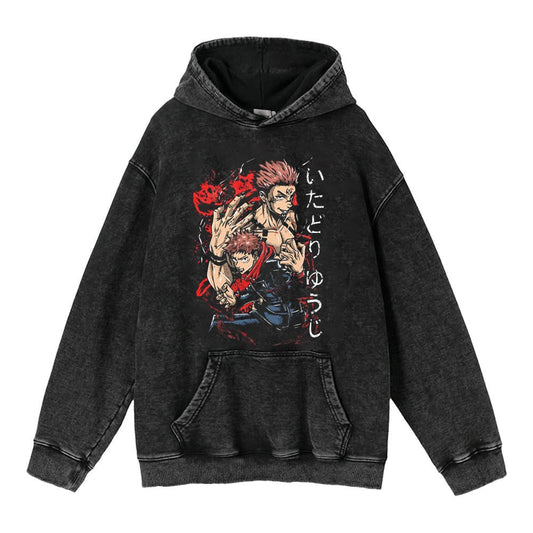 Jujutsu Kaisen Anime Five Wisdom Spells Return to War Anime Street Retro Cotton Hoodie Hoodie