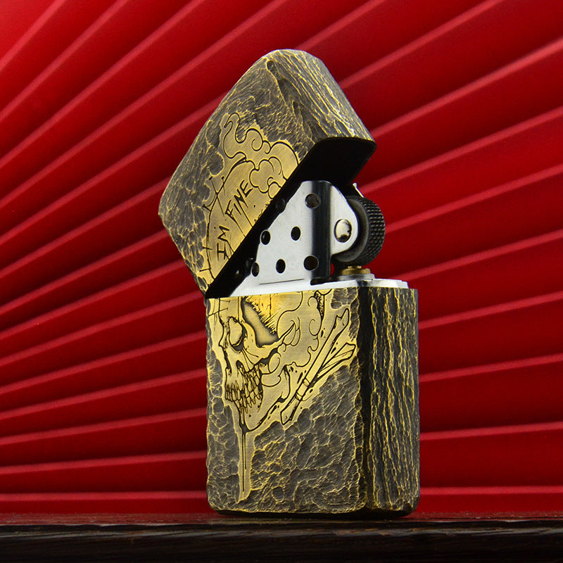 Tom Anime Zorro brass side skull kerosene lighter