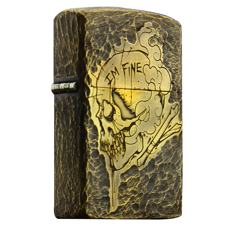 Tom Anime Zorro brass side skull kerosene lighter