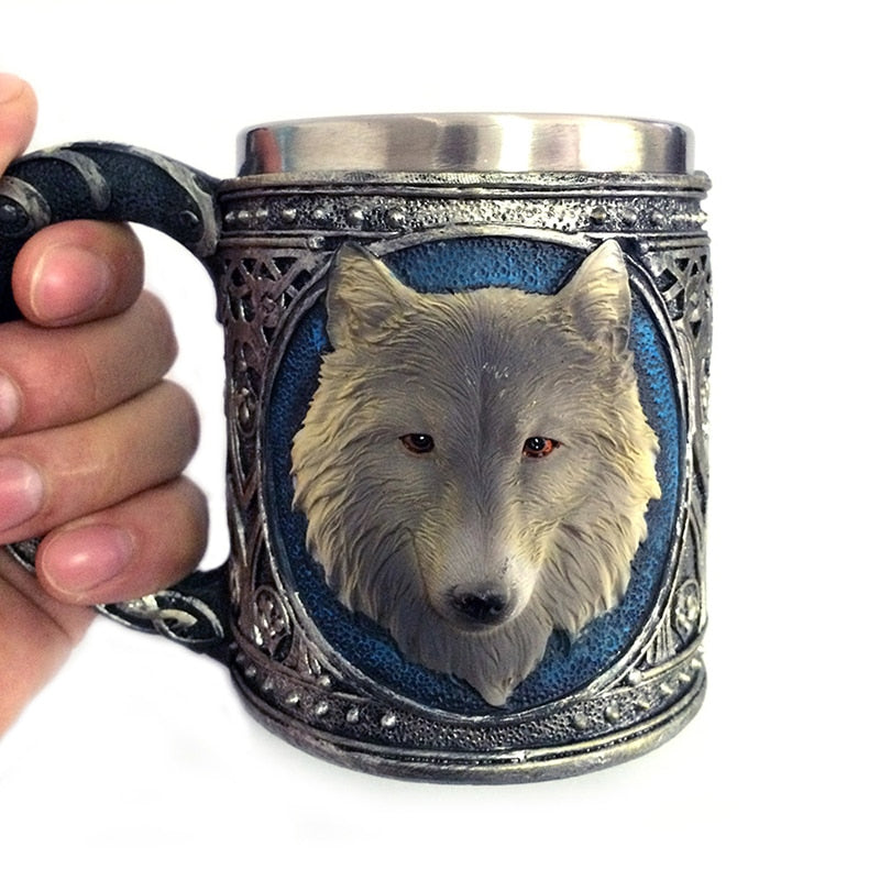 3D Wolf Mug Cartoon Animal Lone Wolf King Drinking Cup Tea Beer Coffee Mug Gift