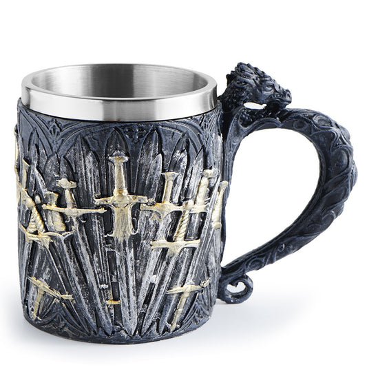 Western Sword Mug Personalized Beer Cup Stainless Steel Whiskey Cup