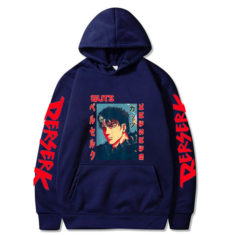 Anime Berserk Sword Wind Saga Peripheral Autumn And Winter Fleece Hooded Sports Sweatshirt Fashion Couple Models