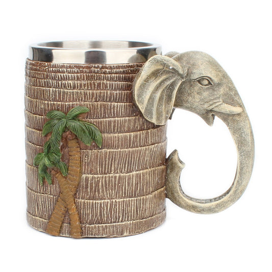 Tom Design 3D Tropical Rainforest Elephant Cup 304 Stainless Steel Inner Resin Mug