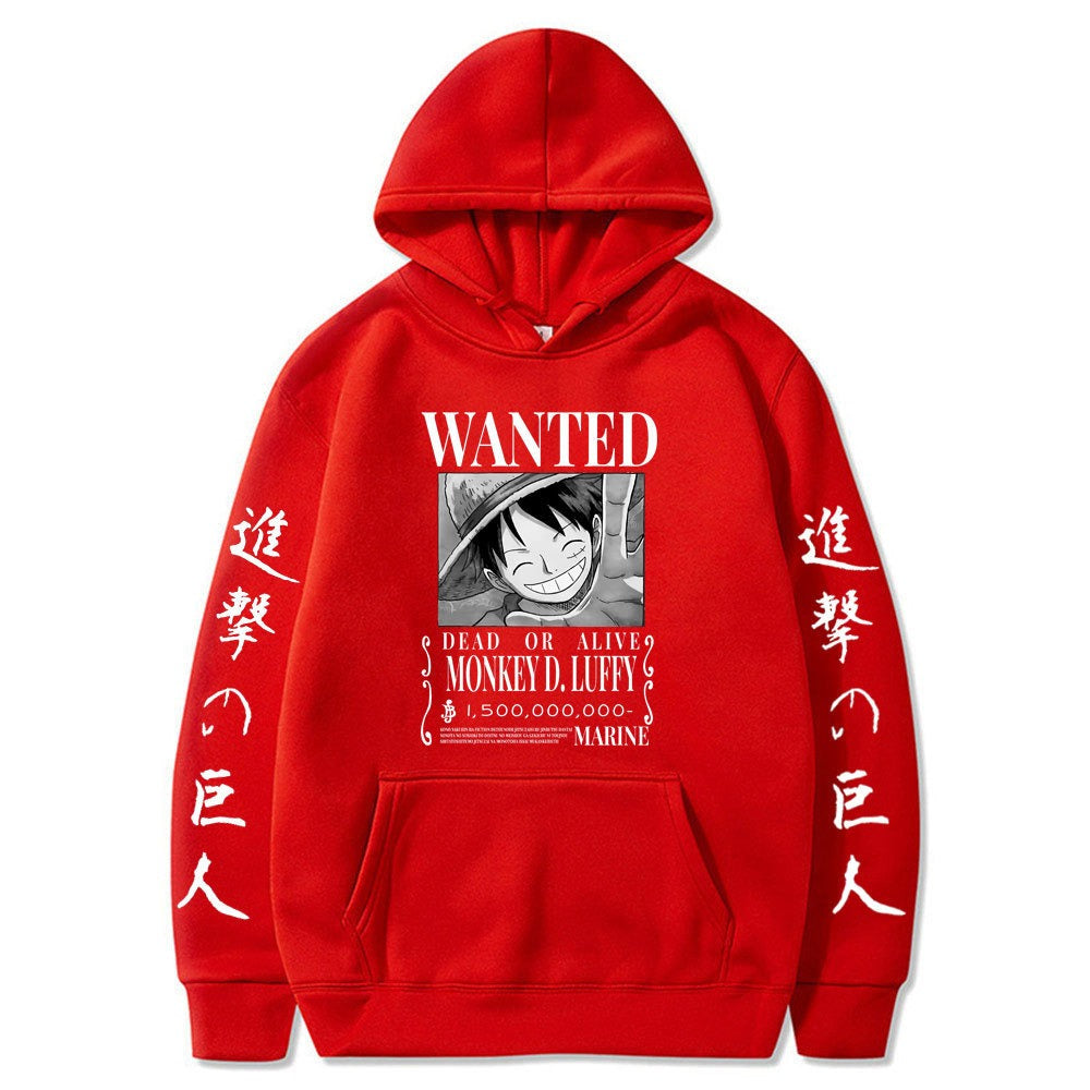 Monkey D. Luffy Hoodie Anime Attack Giant Hoodie Fleece Pullover Sweatshirt