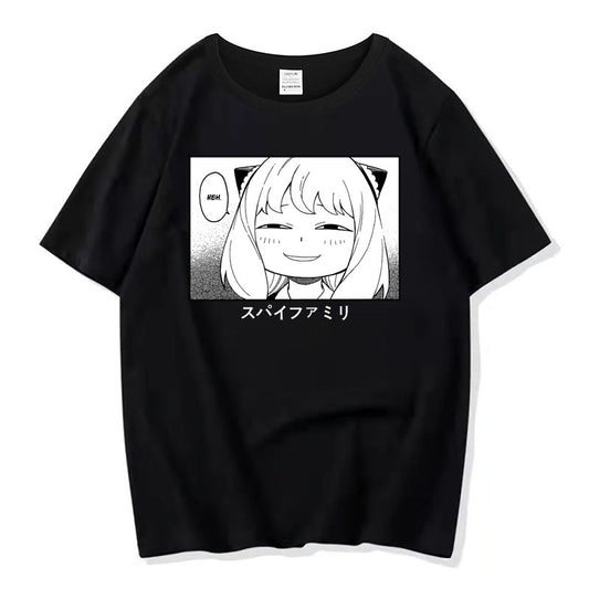 Anime peripheral printed cotton short sleeved loose T-shirt for men and women