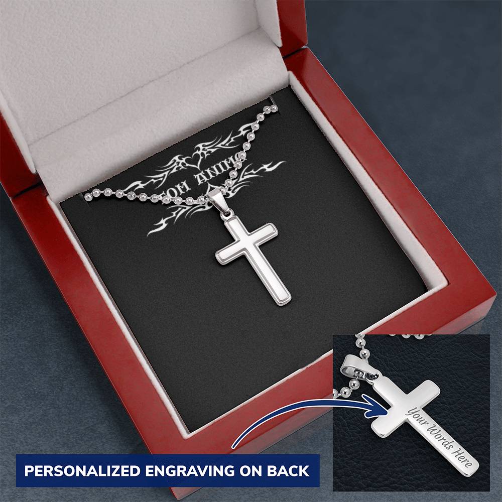 Tom Design Luxury Engraved Stainless Steel Cross Necklace ( You Name)