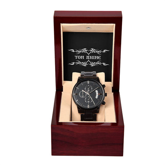 Tom Design Luxury Black Chronograph Watch