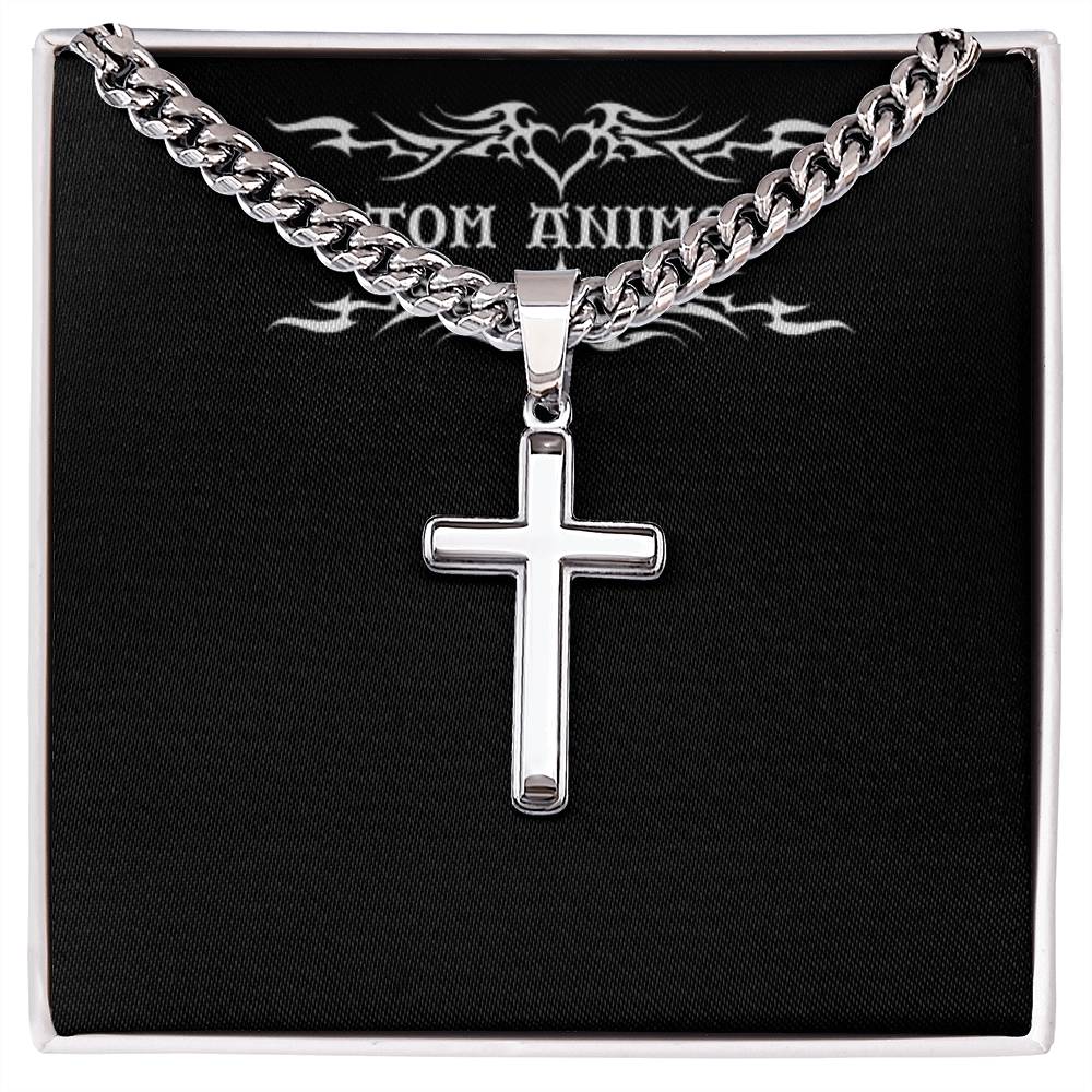 Tom Design Luxury Cuban Link Chain with Artisan Cross Men's