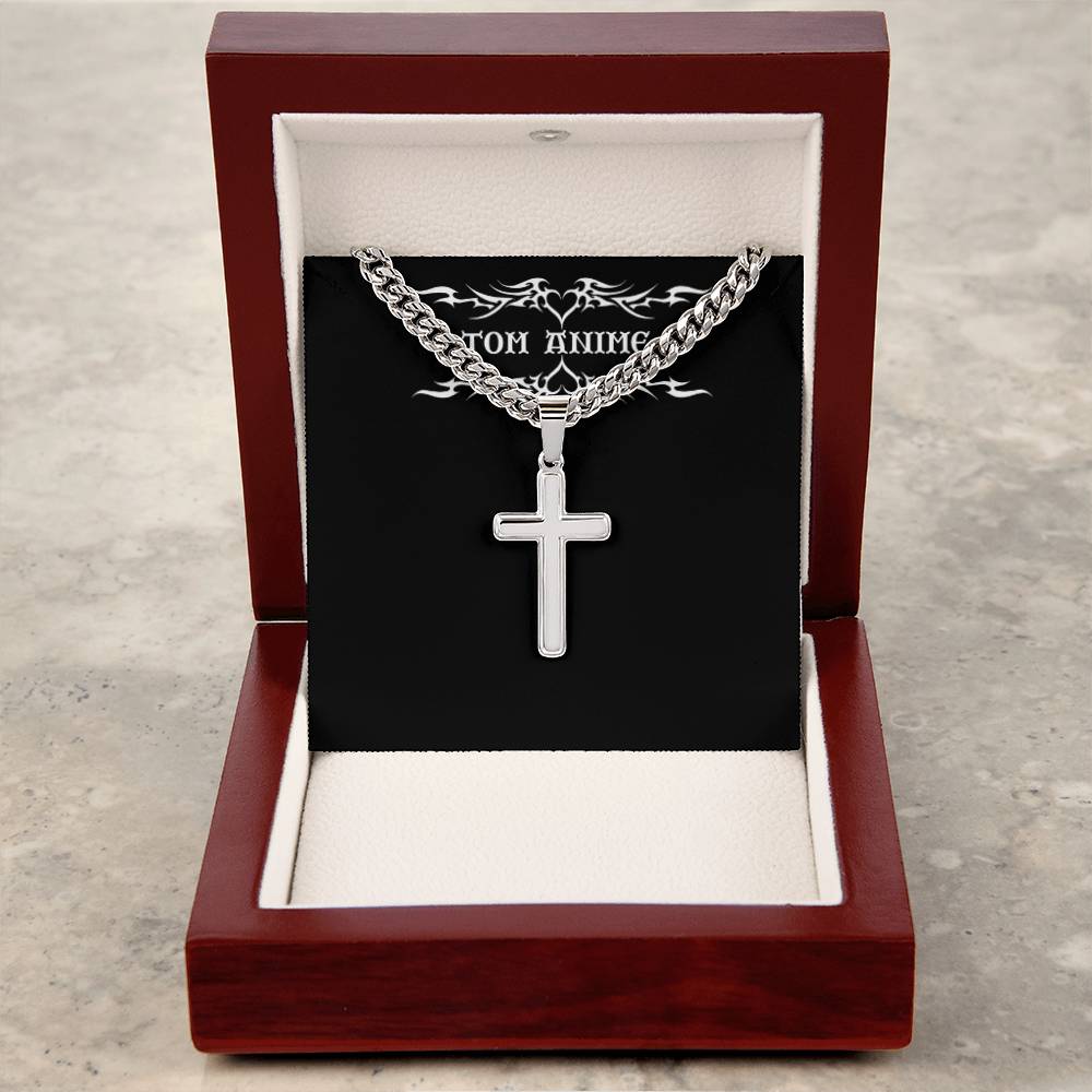 Tom Design Luxury Cuban Link Chain with Artisan Cross Men's