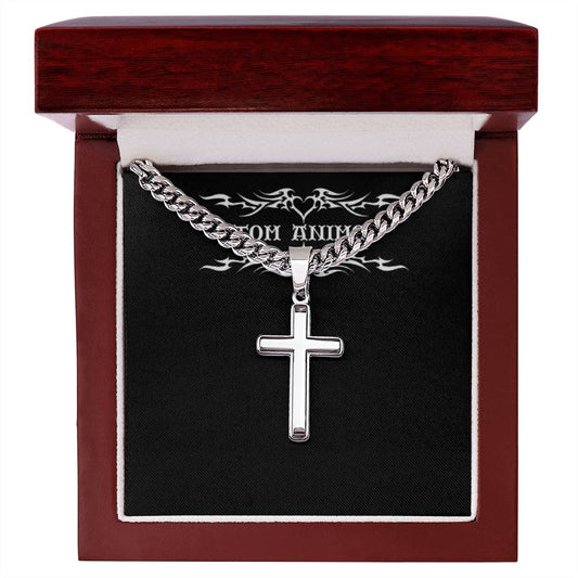 Tom Design Luxury Cuban Link Chain with Artisan Cross Men's