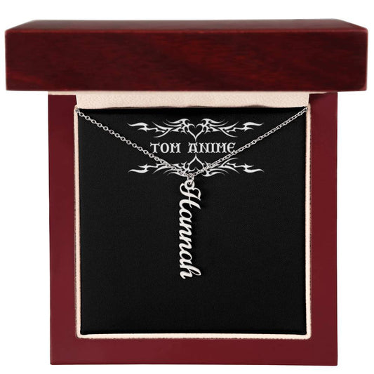 Tom Design Luxury Vertical Name Necklace W/MC