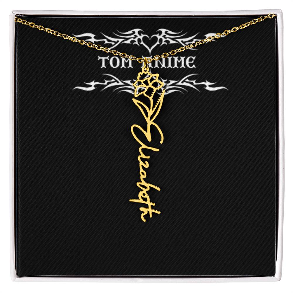 Tom Design Luxury Flower Name Necklace