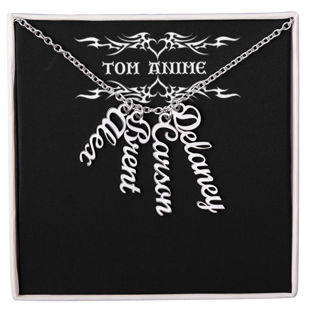 Tom Design Multi Vertical Name Necklace (w/MC)