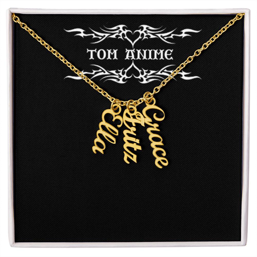 Tom Design Multi Vertical Name Necklace (w/MC)