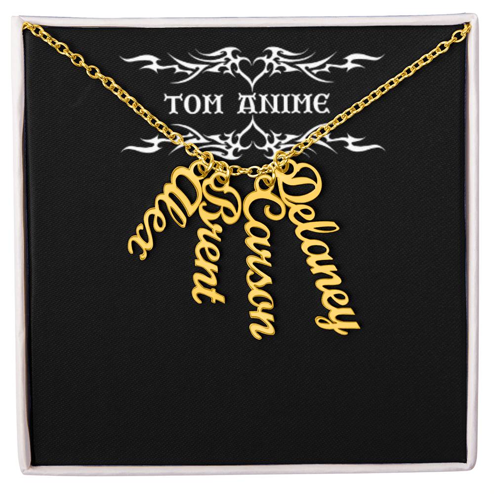 Tom Design Multi Vertical Name Necklace (w/MC)