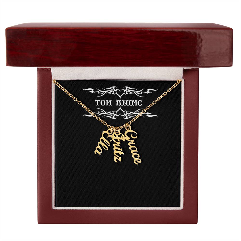 Tom Design Multi Vertical Name Necklace (w/MC)