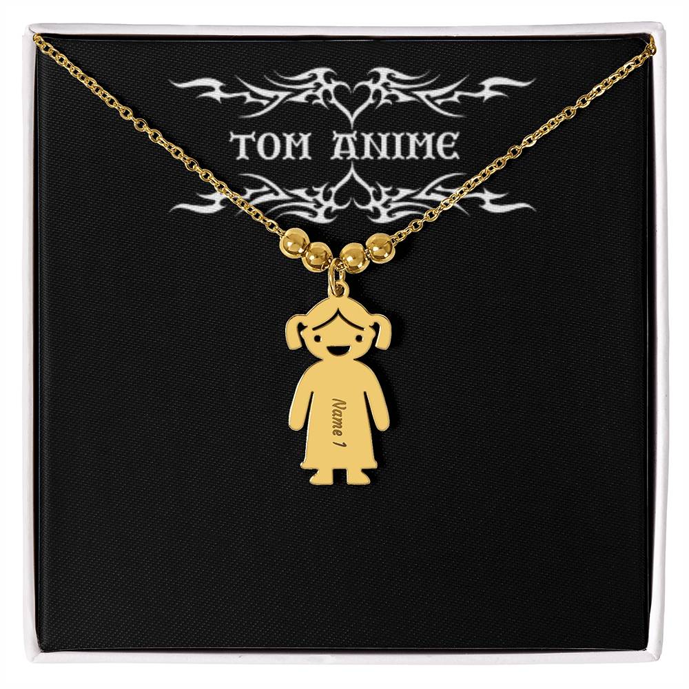 Tom Design Kid Charm Name Engraved Necklace