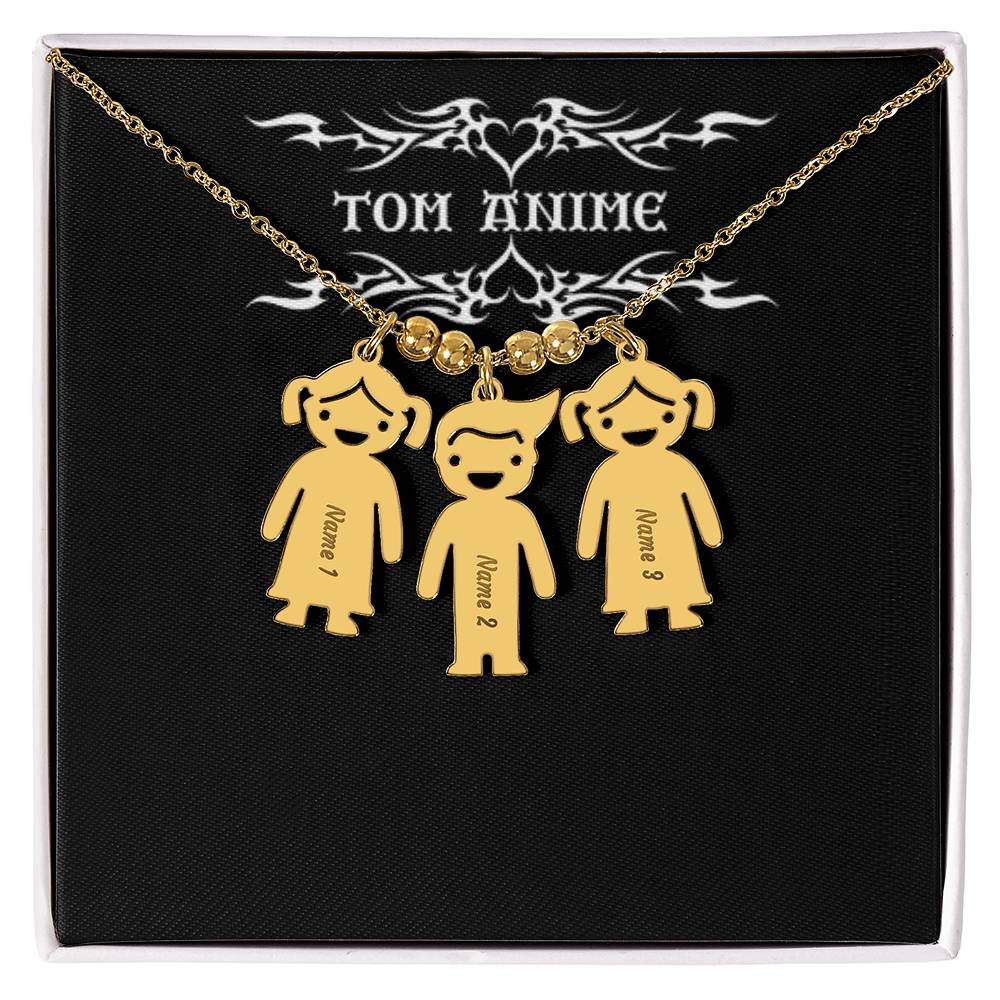 Tom Design Kid Charm Name Engraved Necklace