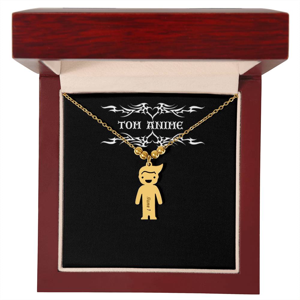 Tom Design Kid Charm Name Engraved Necklace